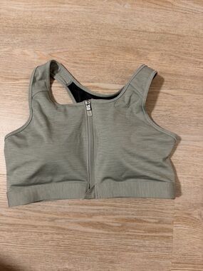 Nike Women’s Grey Zip-Front Sports Bra